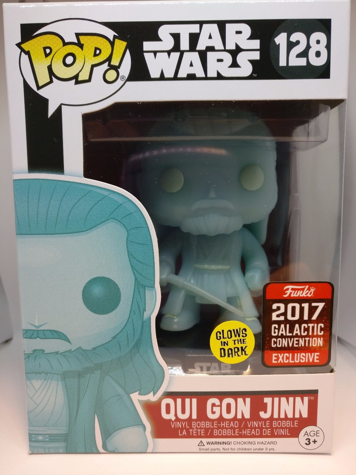 FUNKO POP QUI GON JINN #128 (GALACTIC CONVENTION GLOW IN THE DARK)